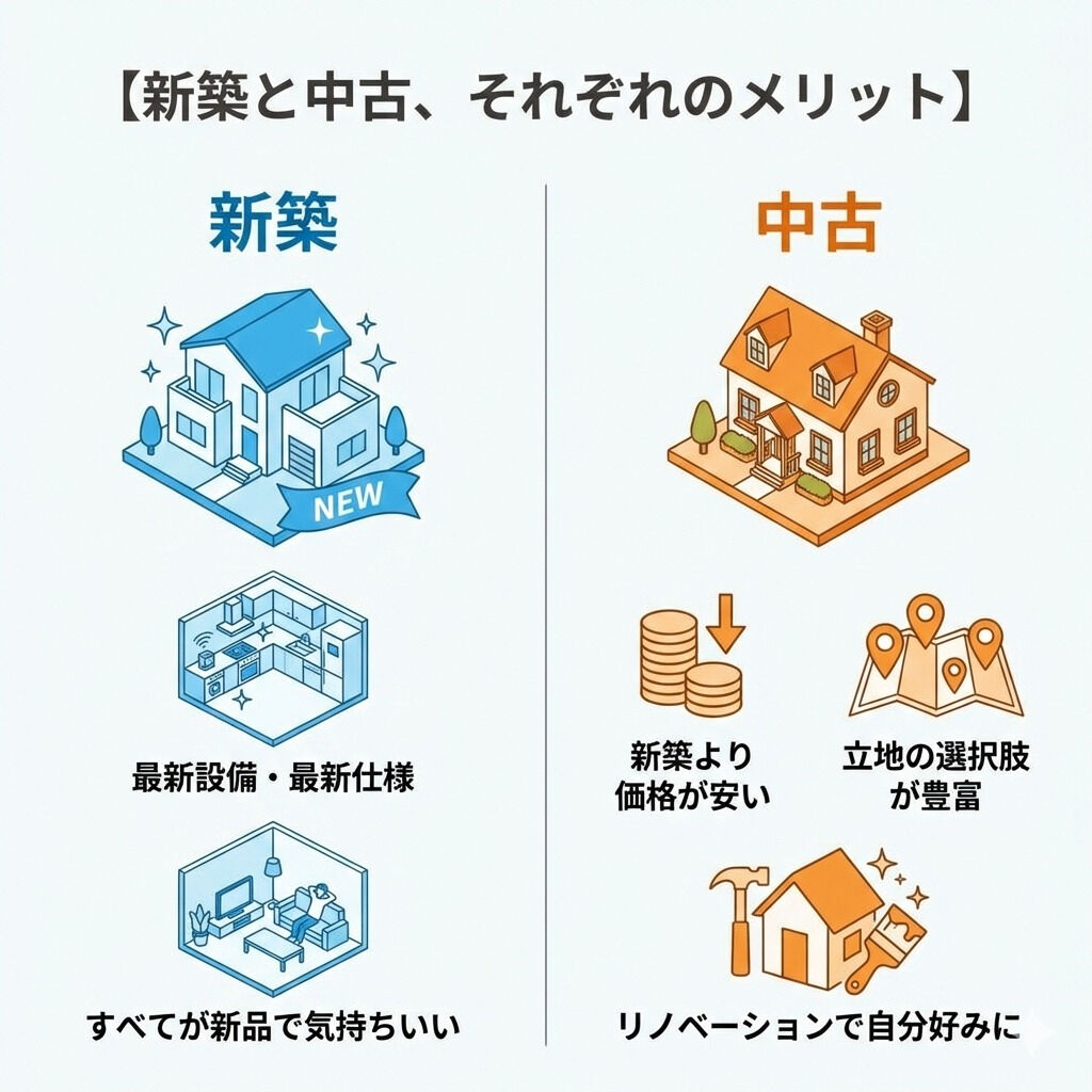【新築と中古、それぞれのメリット】